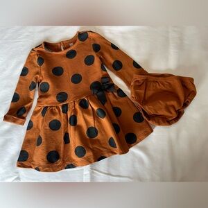 Carter's Brown Dress with Black Polka Dots
